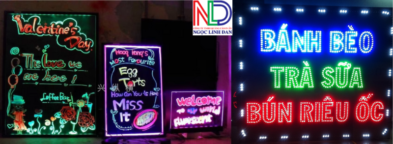 So sánh bảng LED huỳnh quang viết tay và bảng điện tử truyền thống