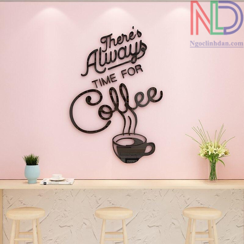 Trang trí không gian quán cafe, quán ăn vặt với tranh chữ mica – Giải pháp sáng tạo và thu hút khách hàng