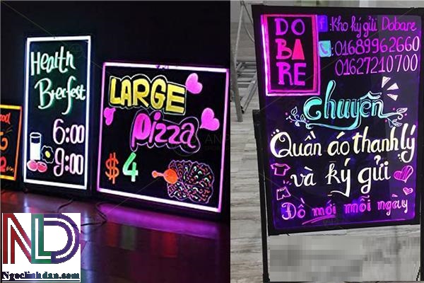 Ứng Dụng Bảng Led Huỳnh Quang Viết Tay Cho Tiệm Trà Sữa