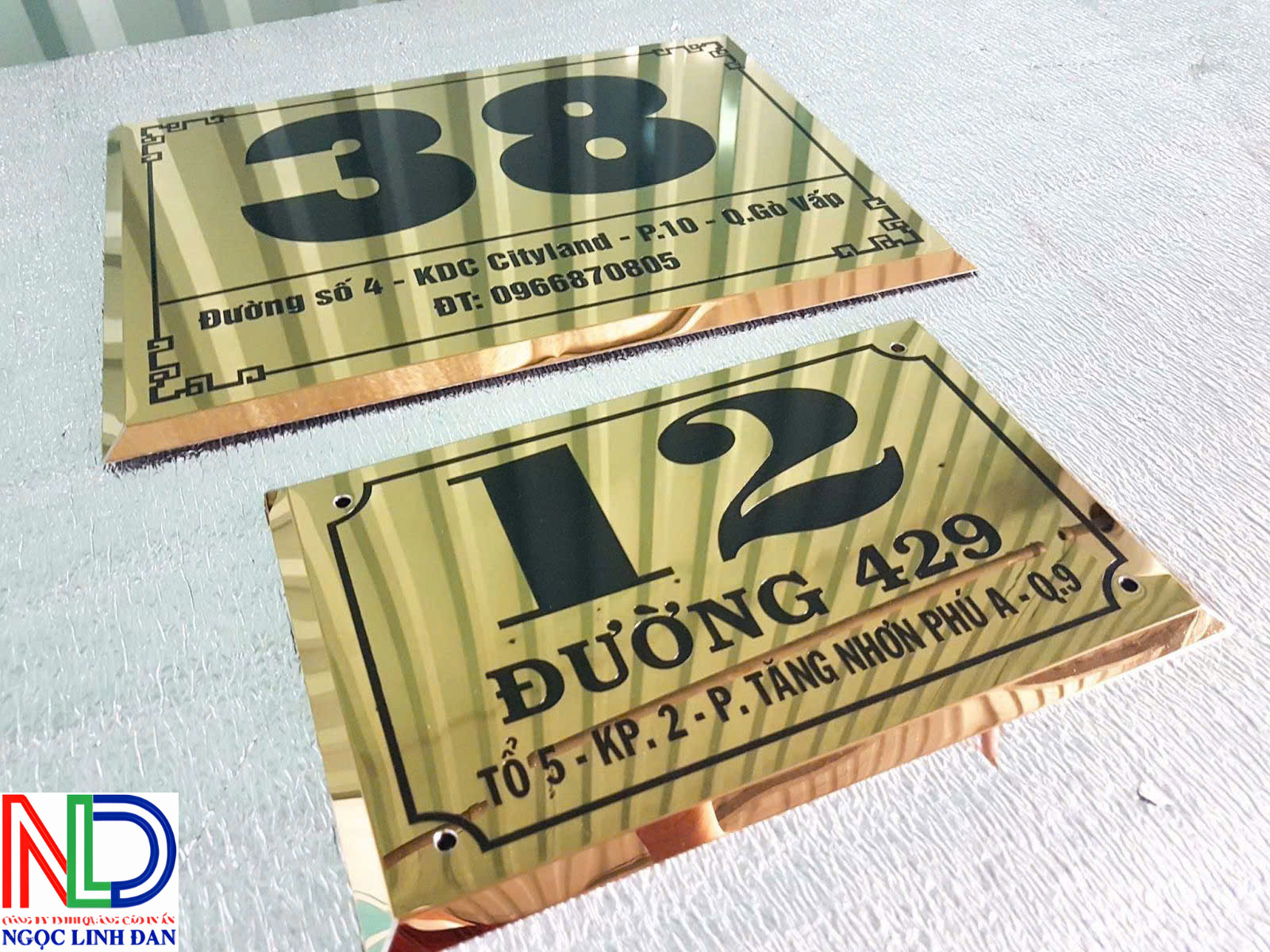 bảng số nhà inox