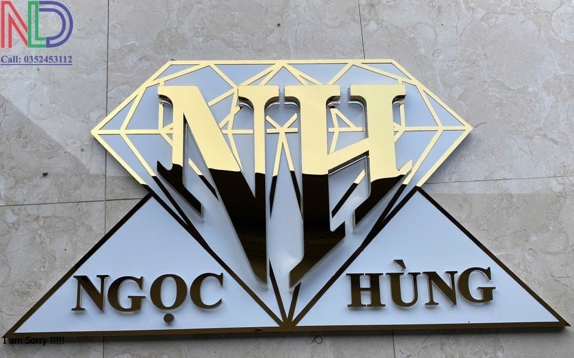Thiết kế thi công chữ Inox vàng bóng