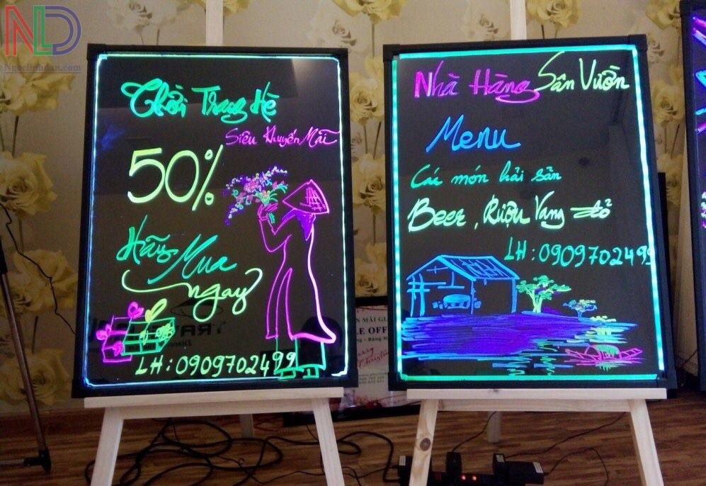 Bảng led huỳnh quang viết tay