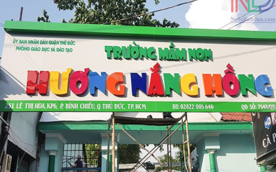 Chữ nổi mica – Giải pháp tạo điểm nhấn cho bảng hiệu trường học